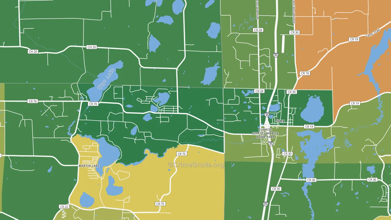 Stacy, MN Map of Assault Rates