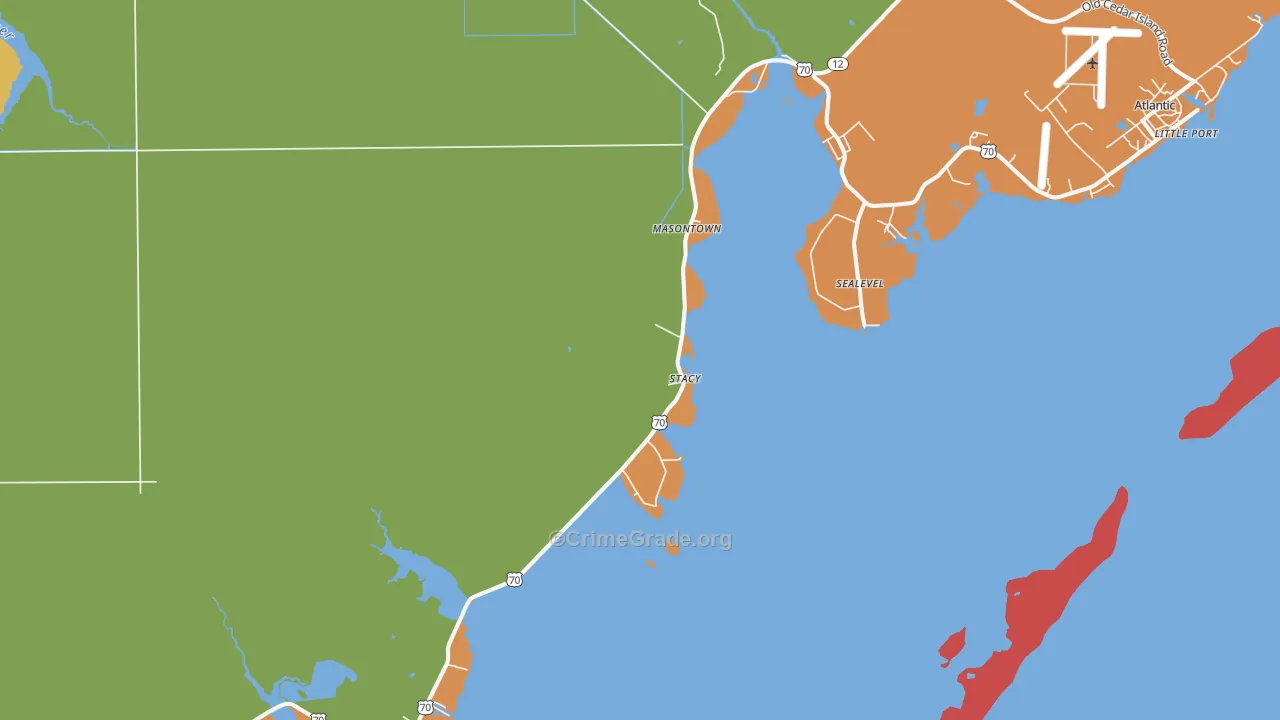 Stacy, NC Map of Assault Rates