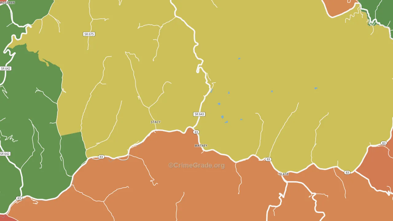 Stacy, VA Map of Assault Rates
