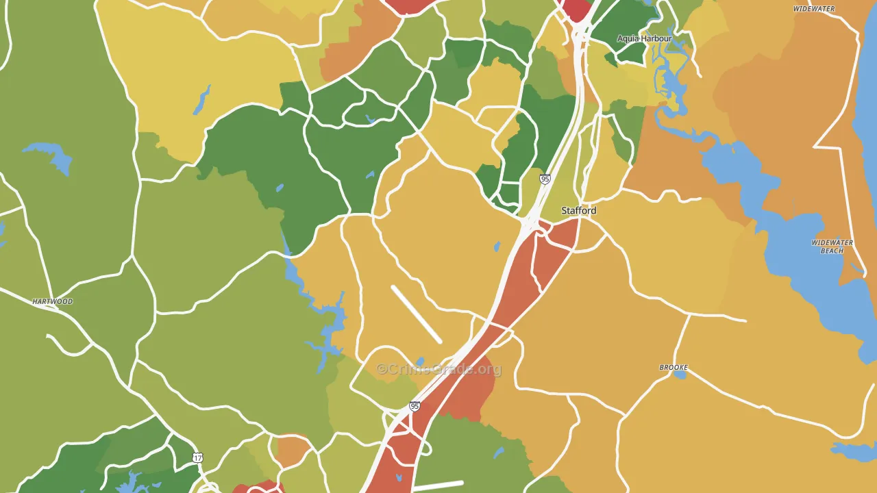Stafford County, VA Map of Assault Rates