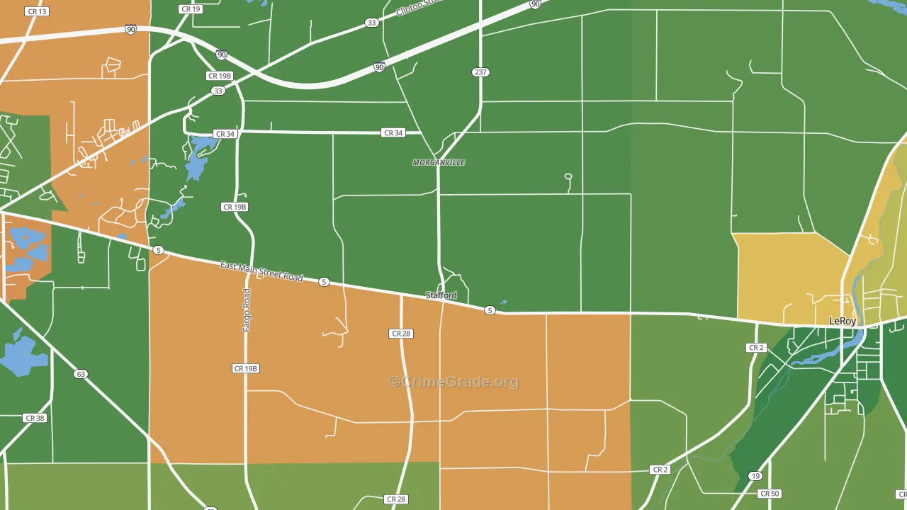 Stafford, NY Map of Assault Rates