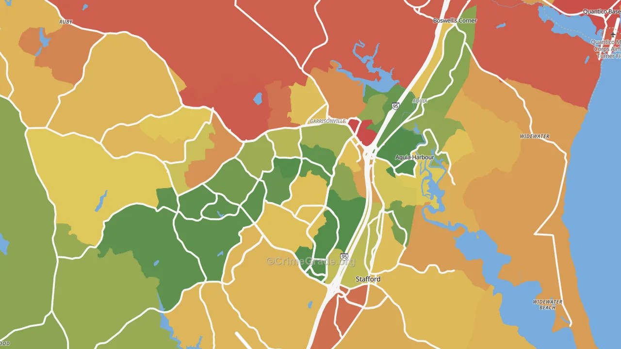Stafford, VA Map of Assault Rates