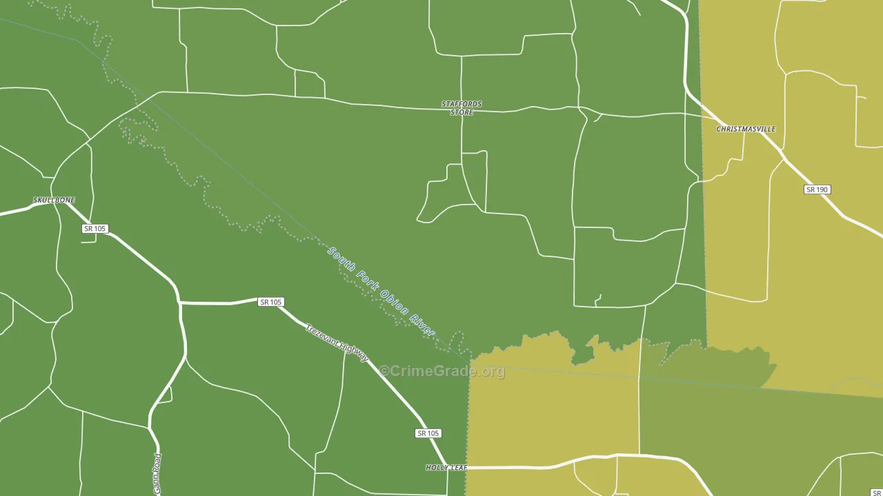 Staffords Store, TN Map of Assault Rates