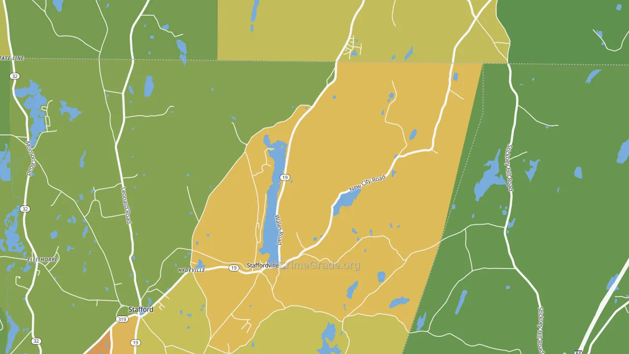 Staffordville, CT Map of Assault Rates