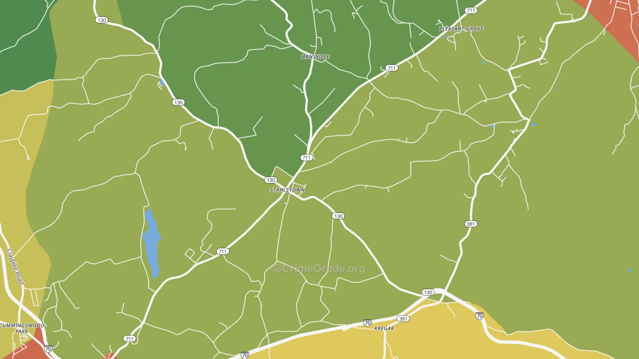 Stahlstown, PA Map of Assault Rates