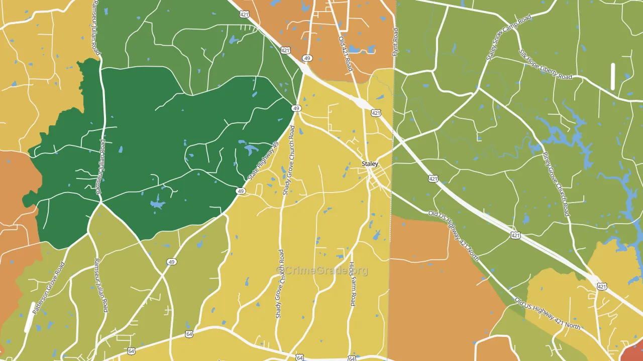 Staley, NC Map of Assault Rates