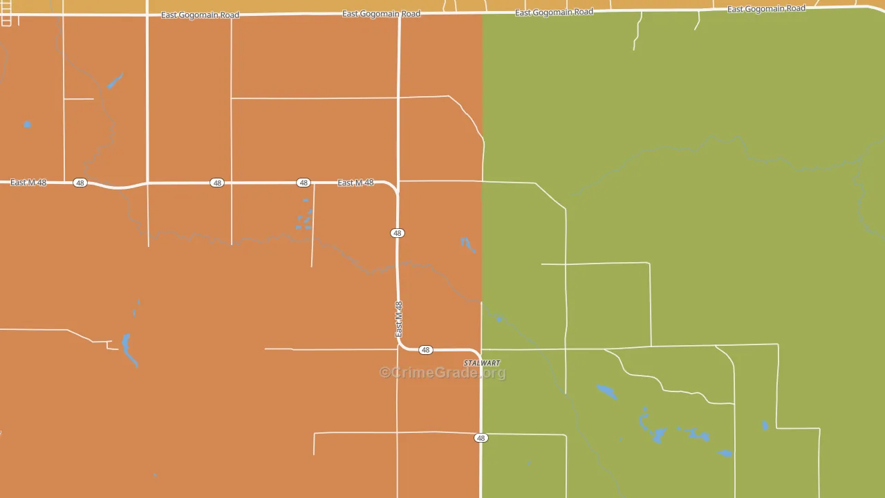 Stalwart, MI Map of Assault Rates
