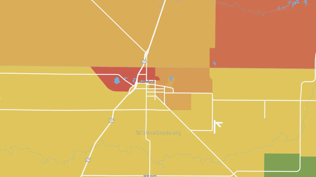 Stamford, TX Map of Assault Rates