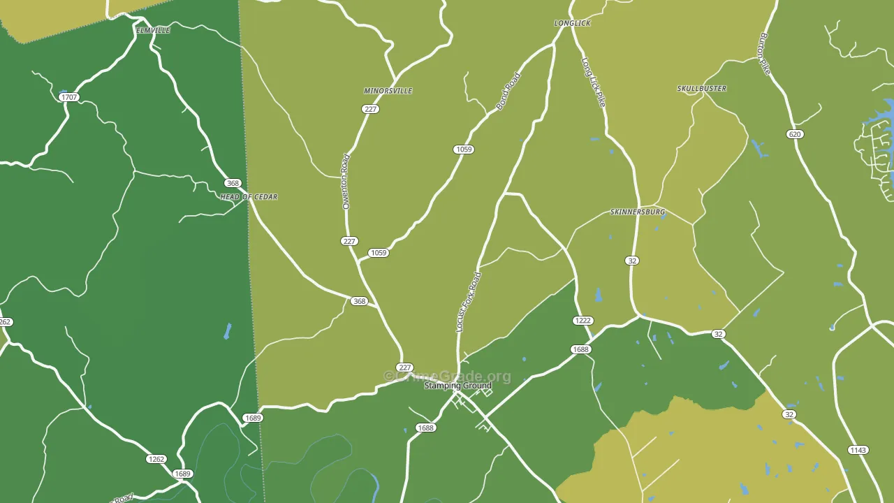 Stamping Ground, KY Map of Assault Rates