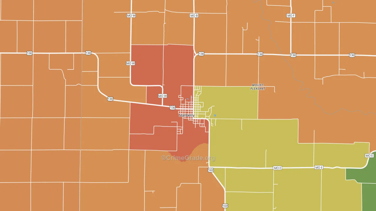 Stanberry, MO Map of Assault Rates