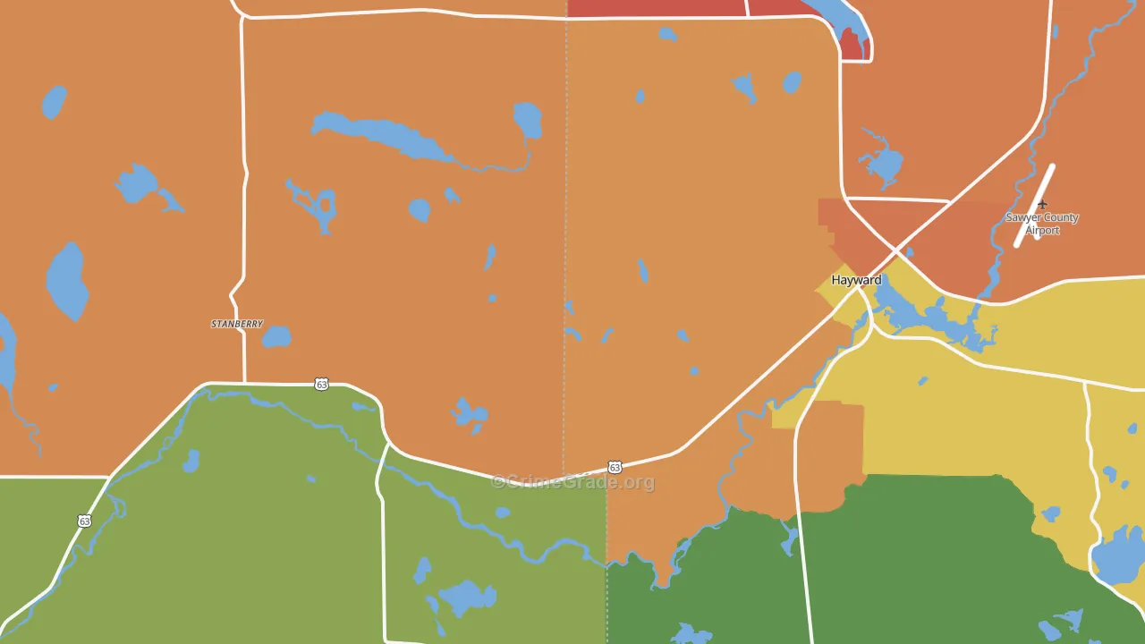 Stanberry, WI Map of Assault Rates