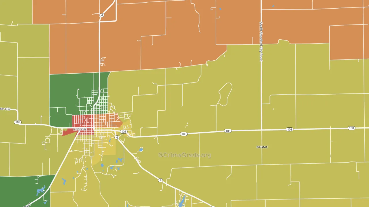Standard City, IL Map of Assault Rates