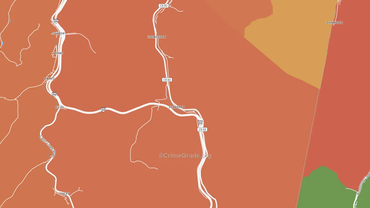 Standard, WV Map of Assault Rates