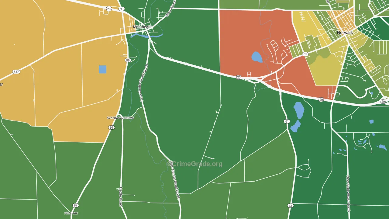 Standardsburg, OH Map of Assault Rates