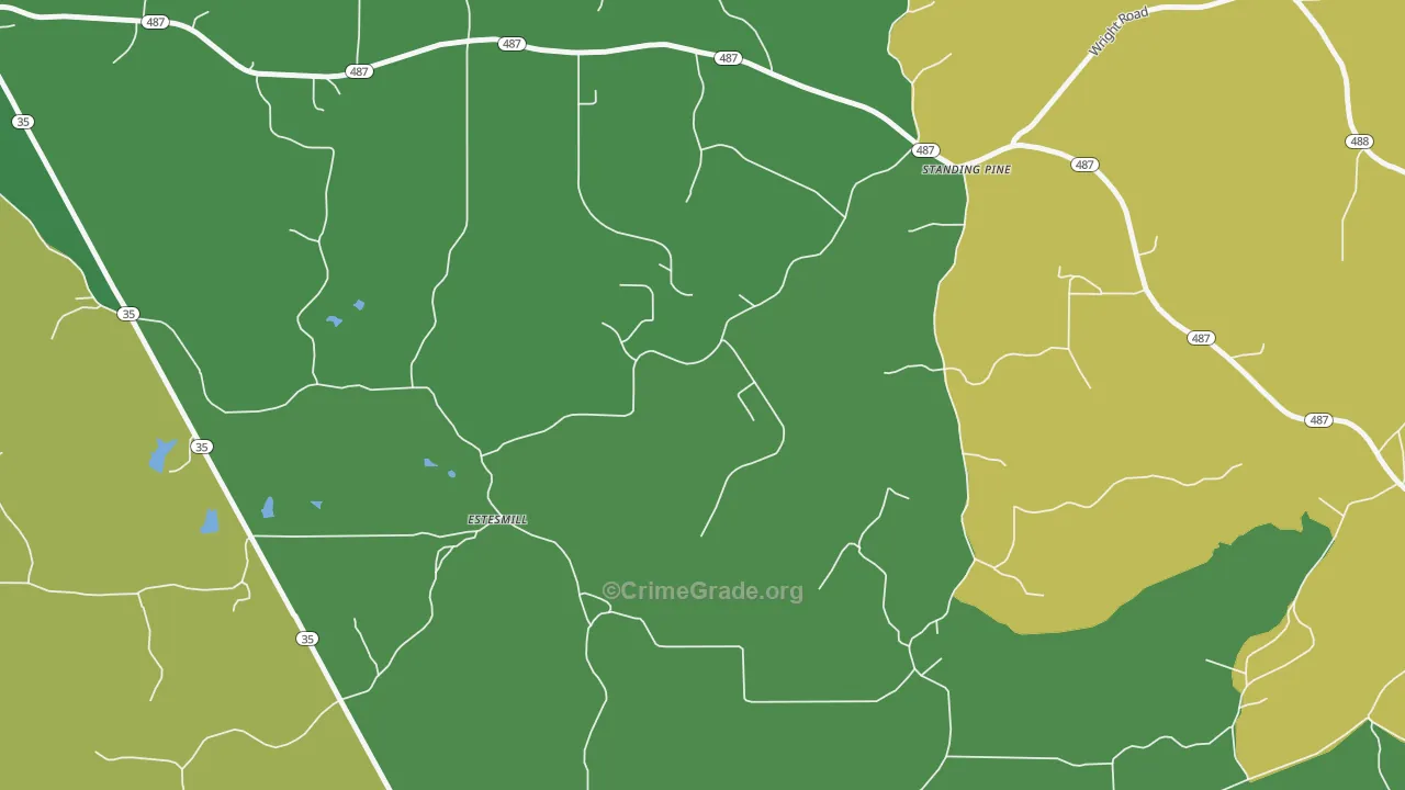 Standing Pine, MS Map of Assault Rates