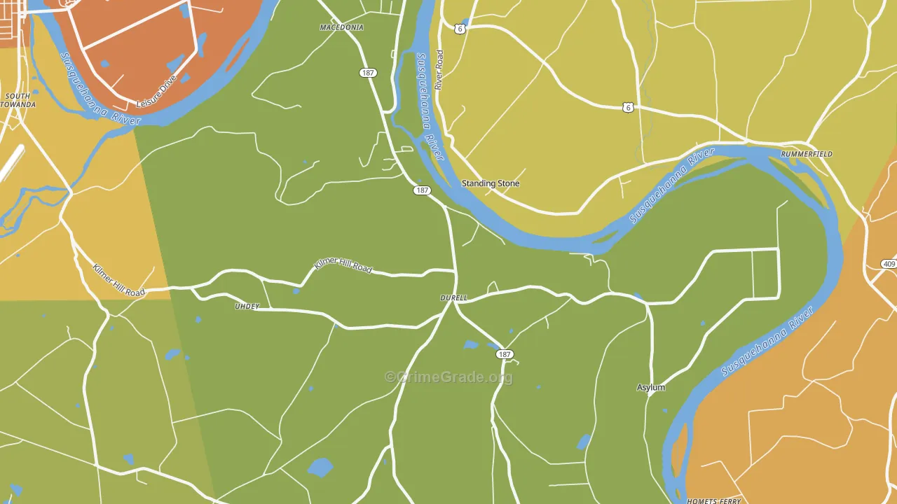 Standing Stone, PA Map of Assault Rates