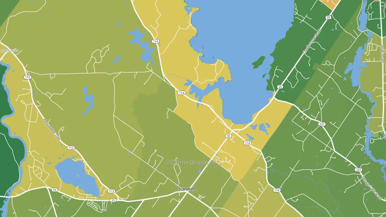 Standish, ME Map of Assault Rates