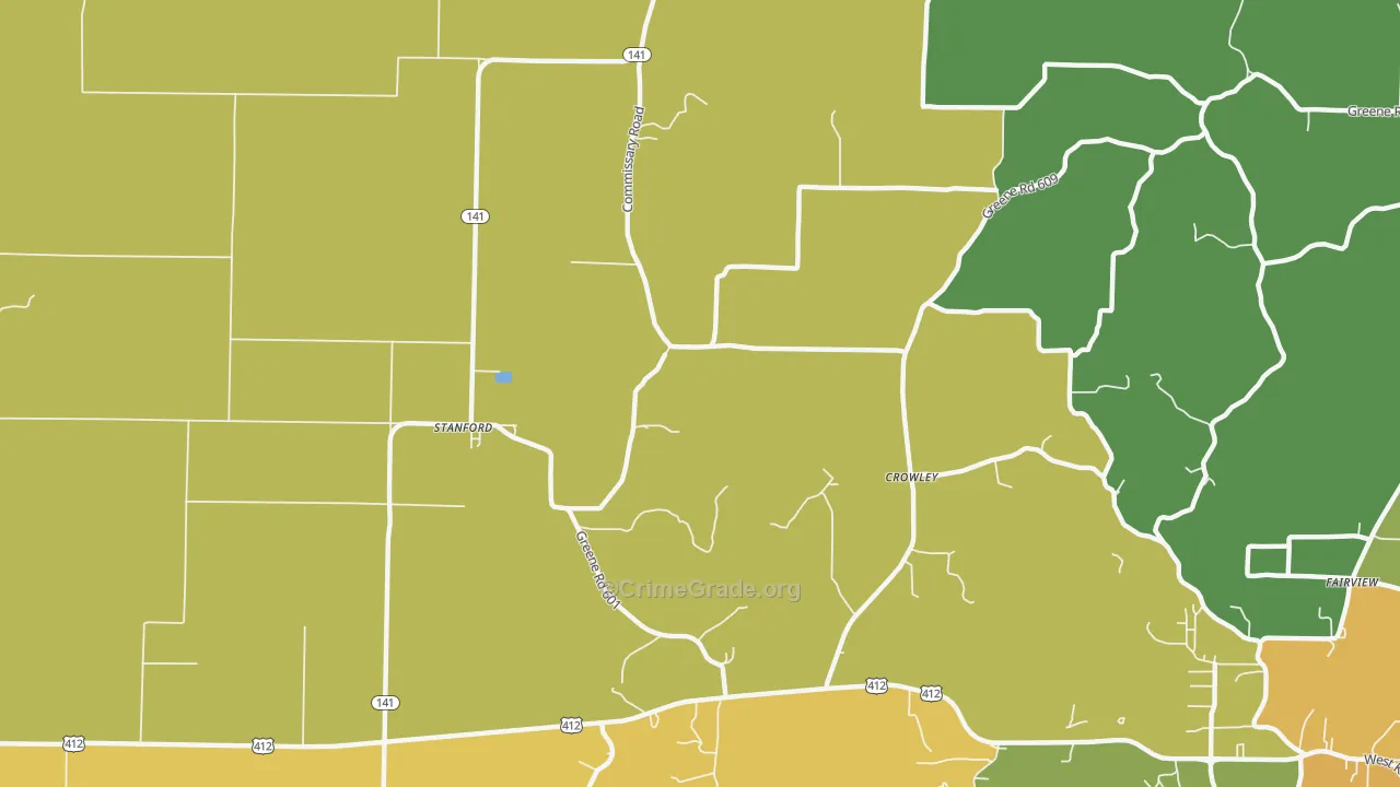 Stanford, AR Map of Assault Rates