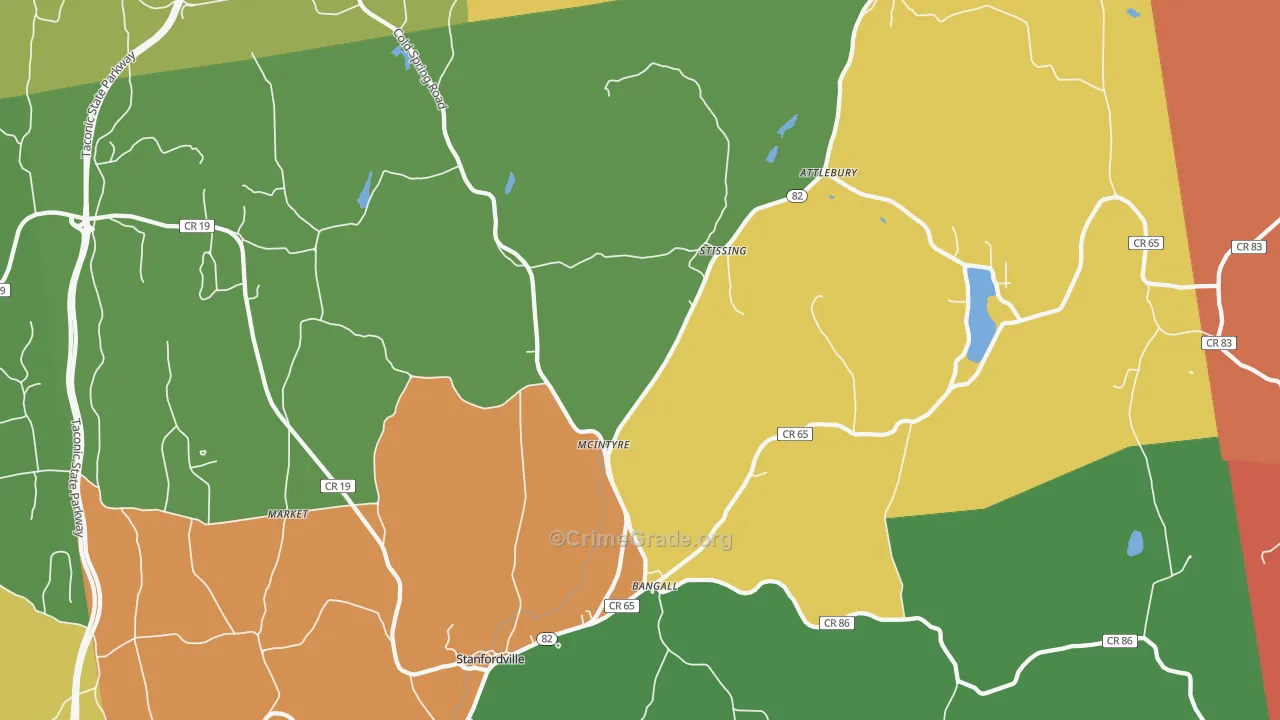 Stanfordville, NY Map of Assault Rates