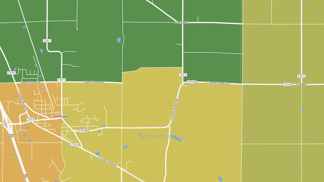 Stangelville, WI Map of Assault Rates