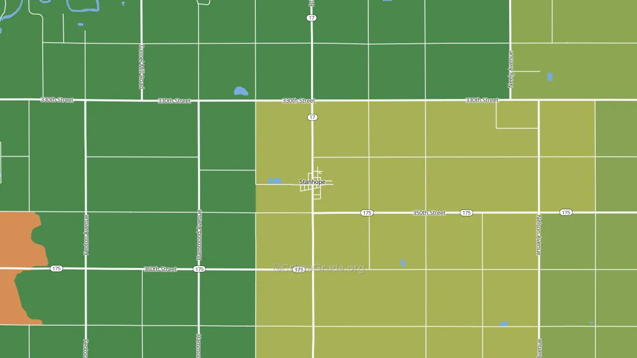 Stanhope, IA Map of Assault Rates