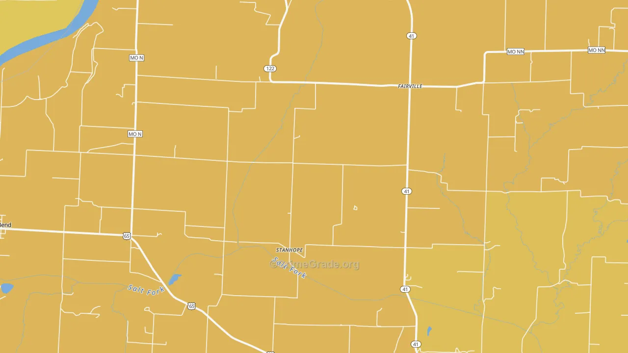 Stanhope, MO Map of Assault Rates
