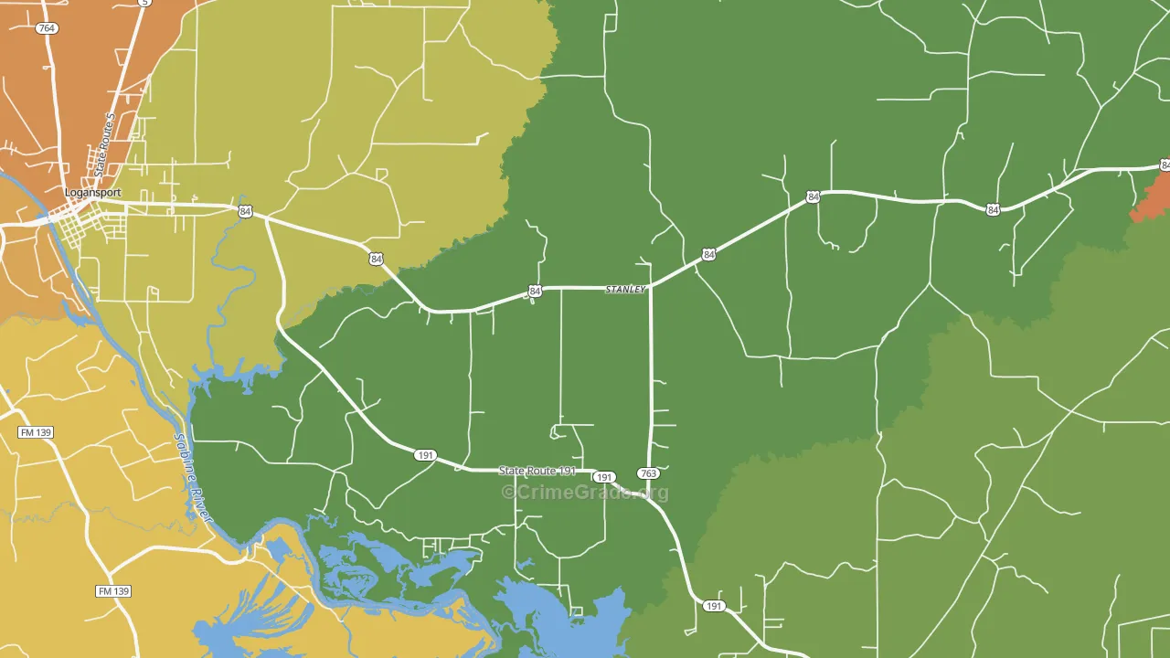 Stanley, LA Map of Assault Rates