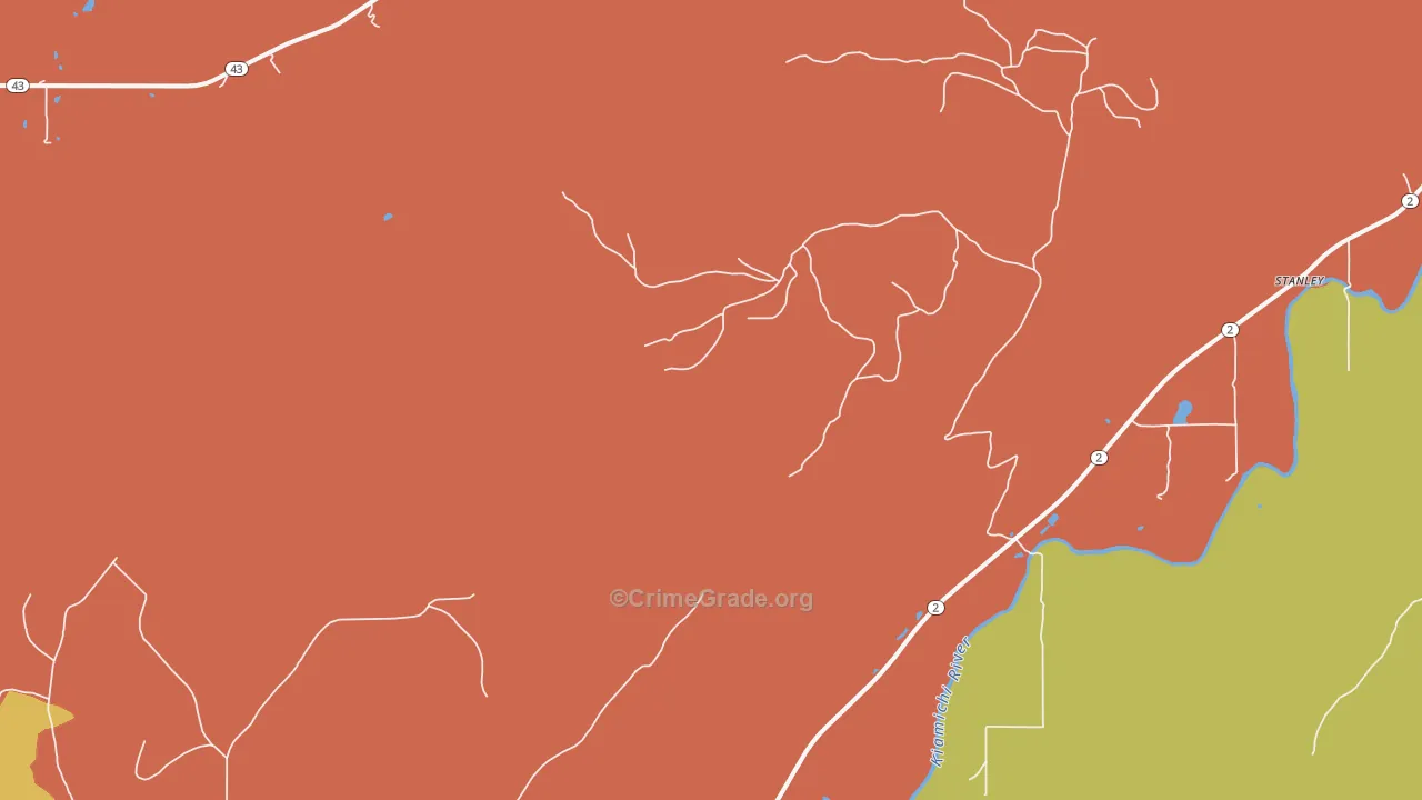 Stanley, OK Map of Assault Rates