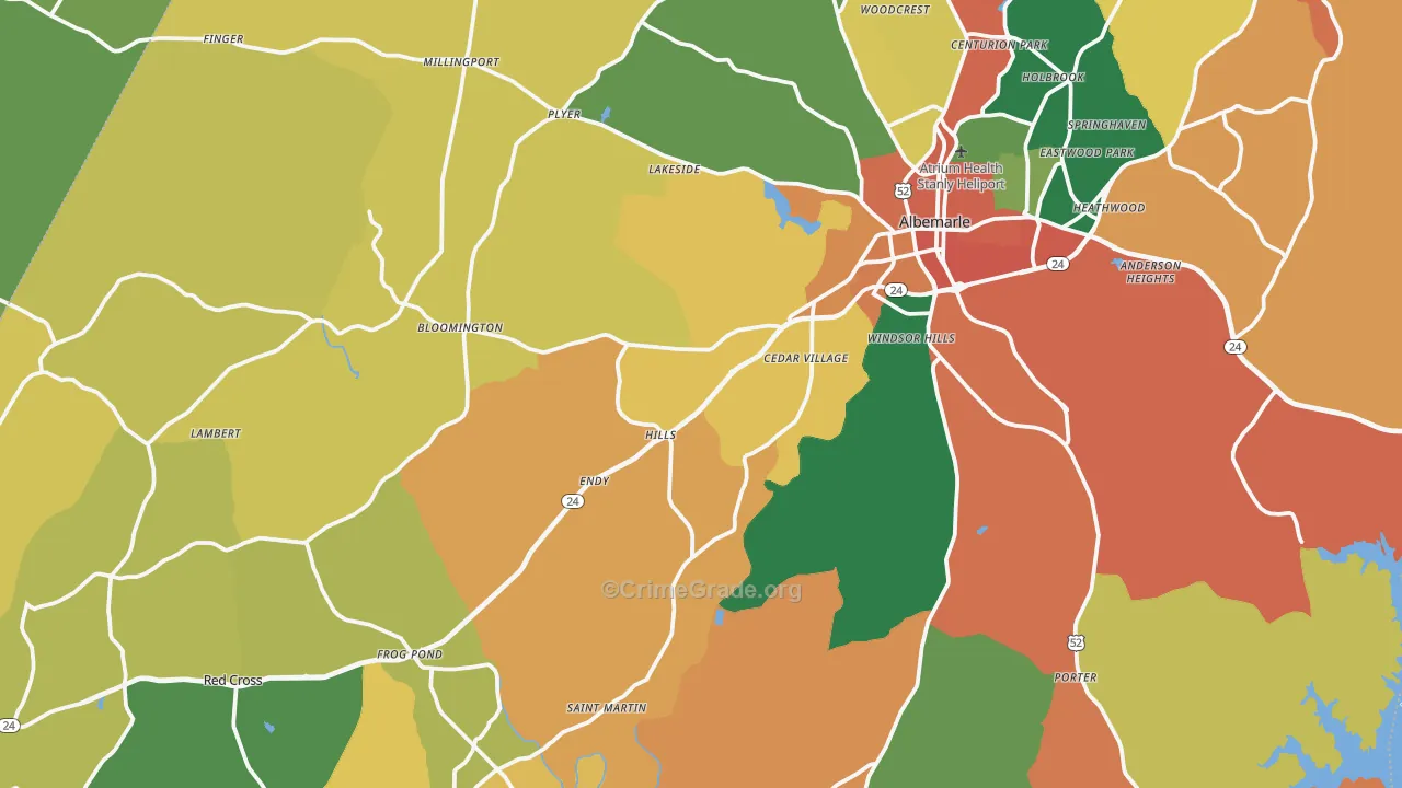 Stanly County, NC Map of Assault Rates