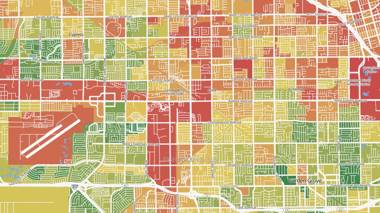 Stanton, CA Map of Assault Rates