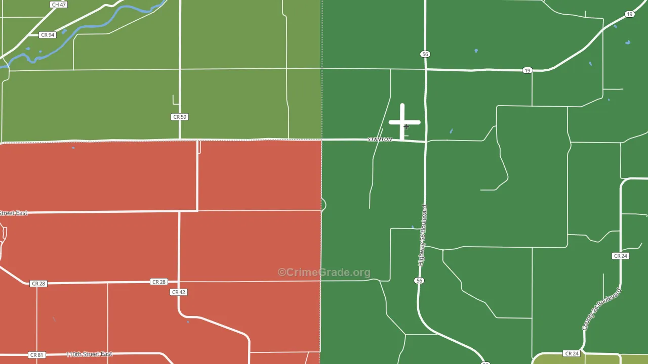 Stanton, MN Map of Assault Rates