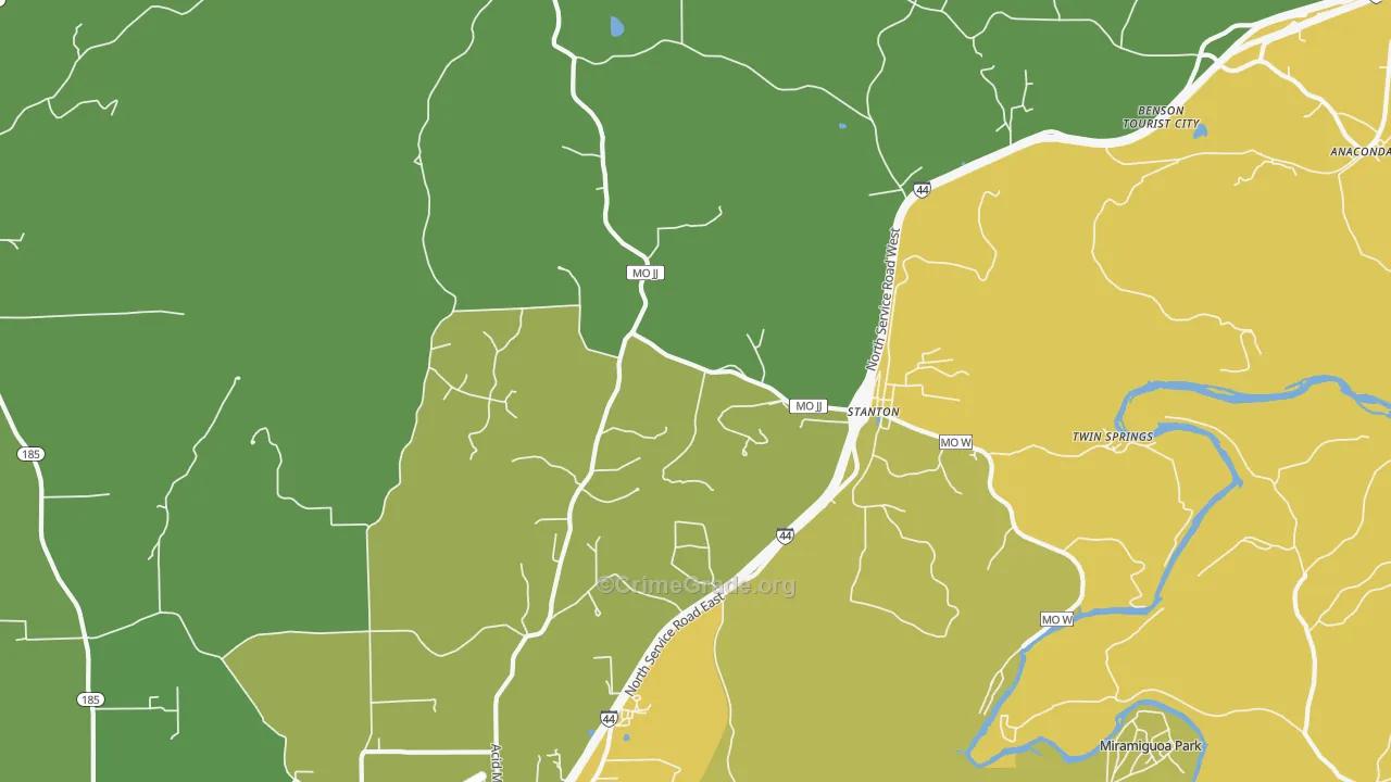 Stanton, MO Map of Assault Rates