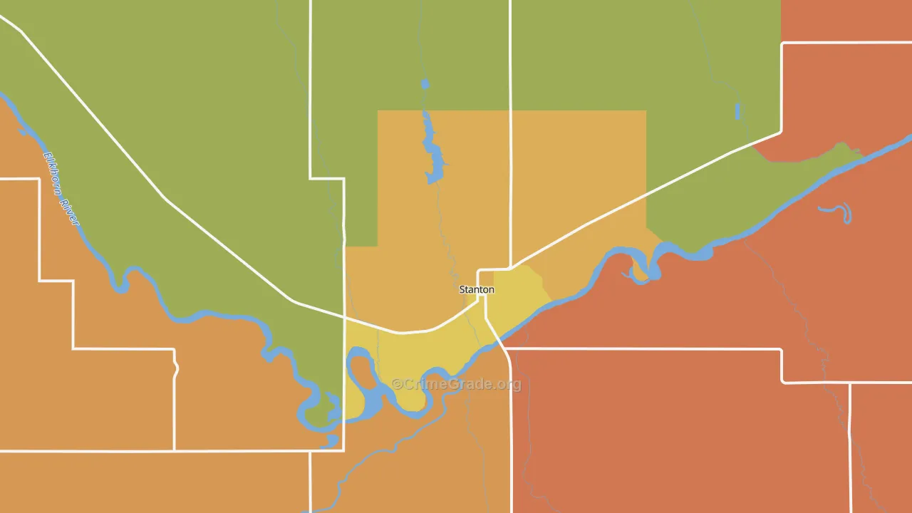 Stanton, NE Map of Assault Rates