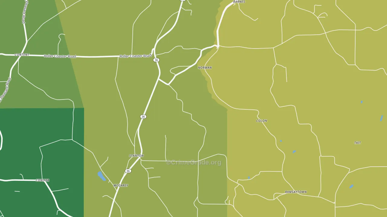 Stanton, PA Map of Assault Rates