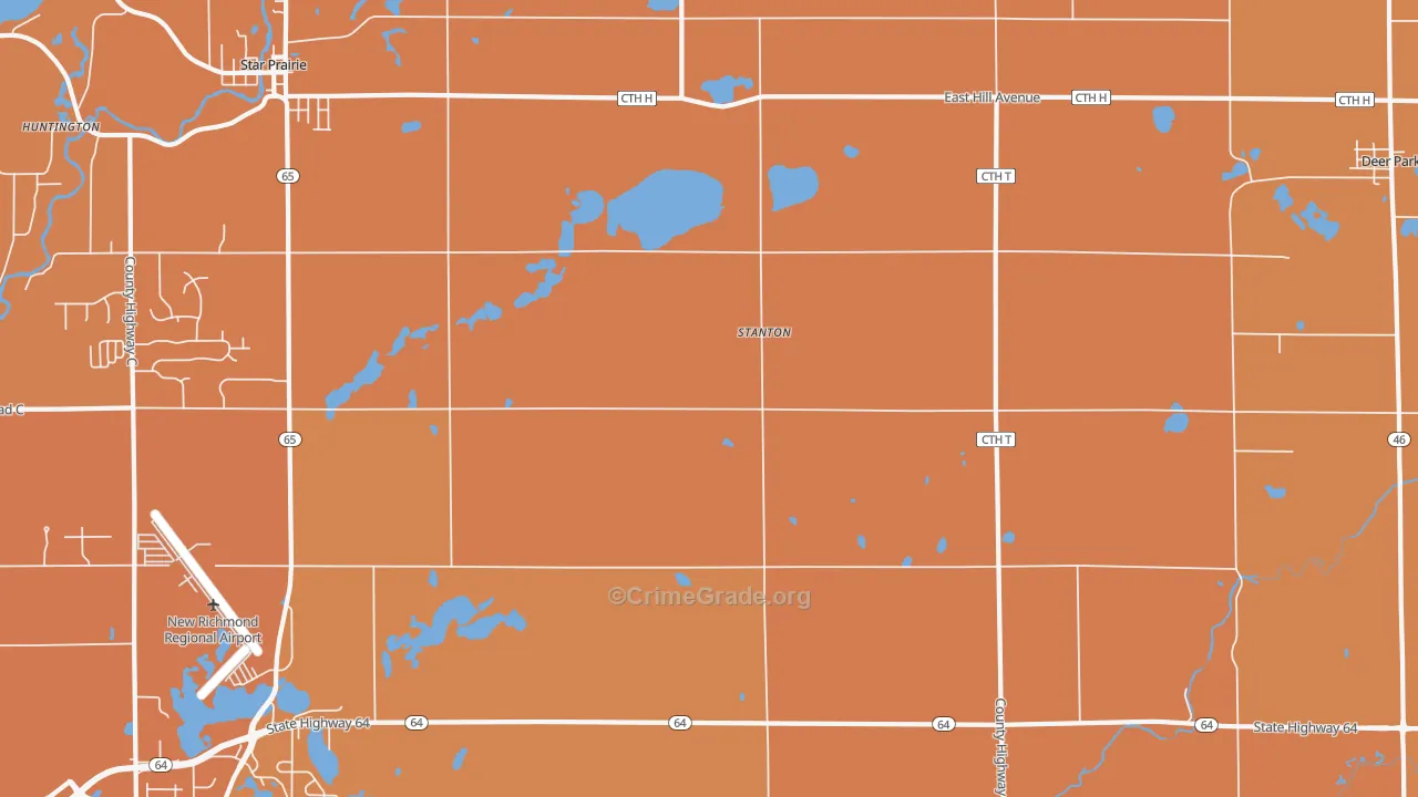 Stanton, WI Map of Assault Rates