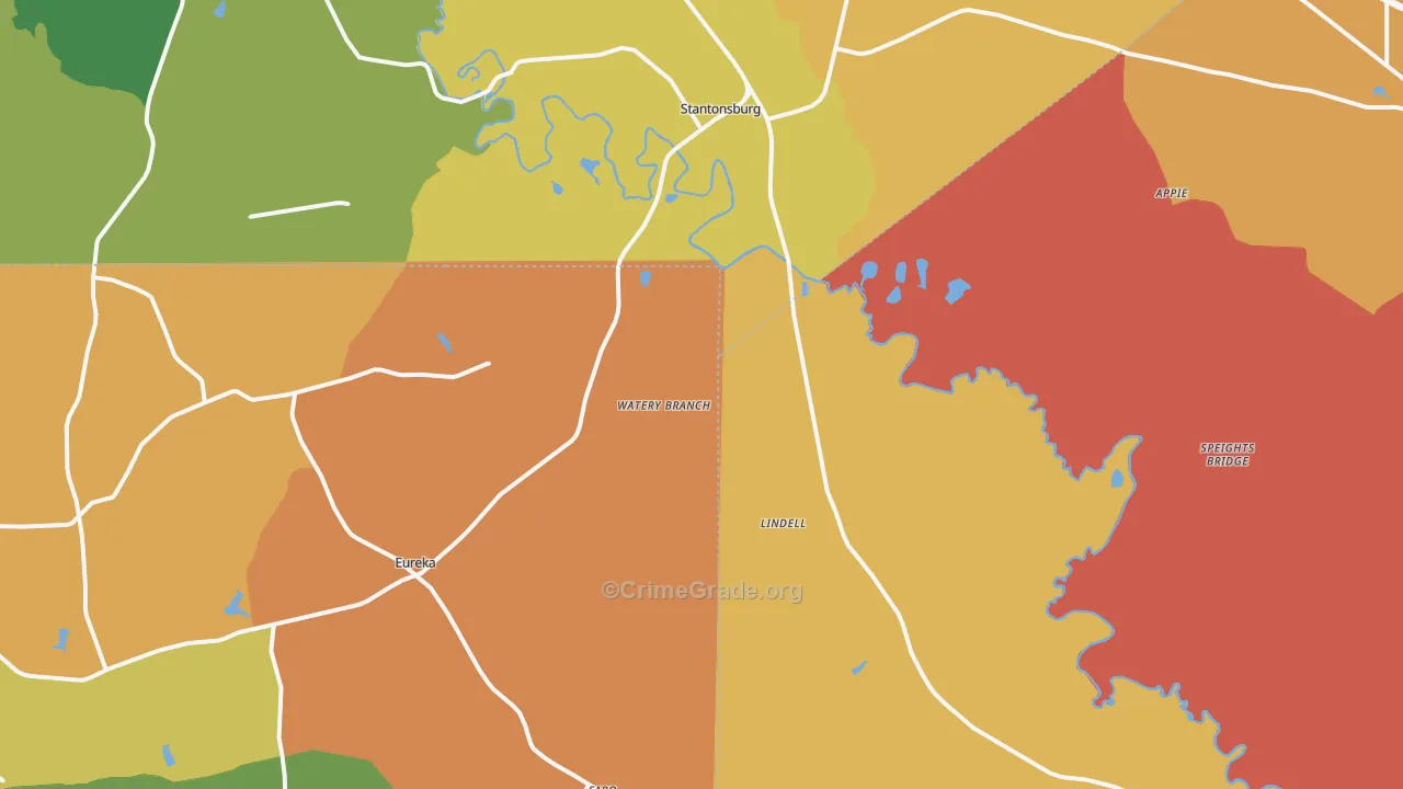 Stantonsburg, NC Map of Assault Rates