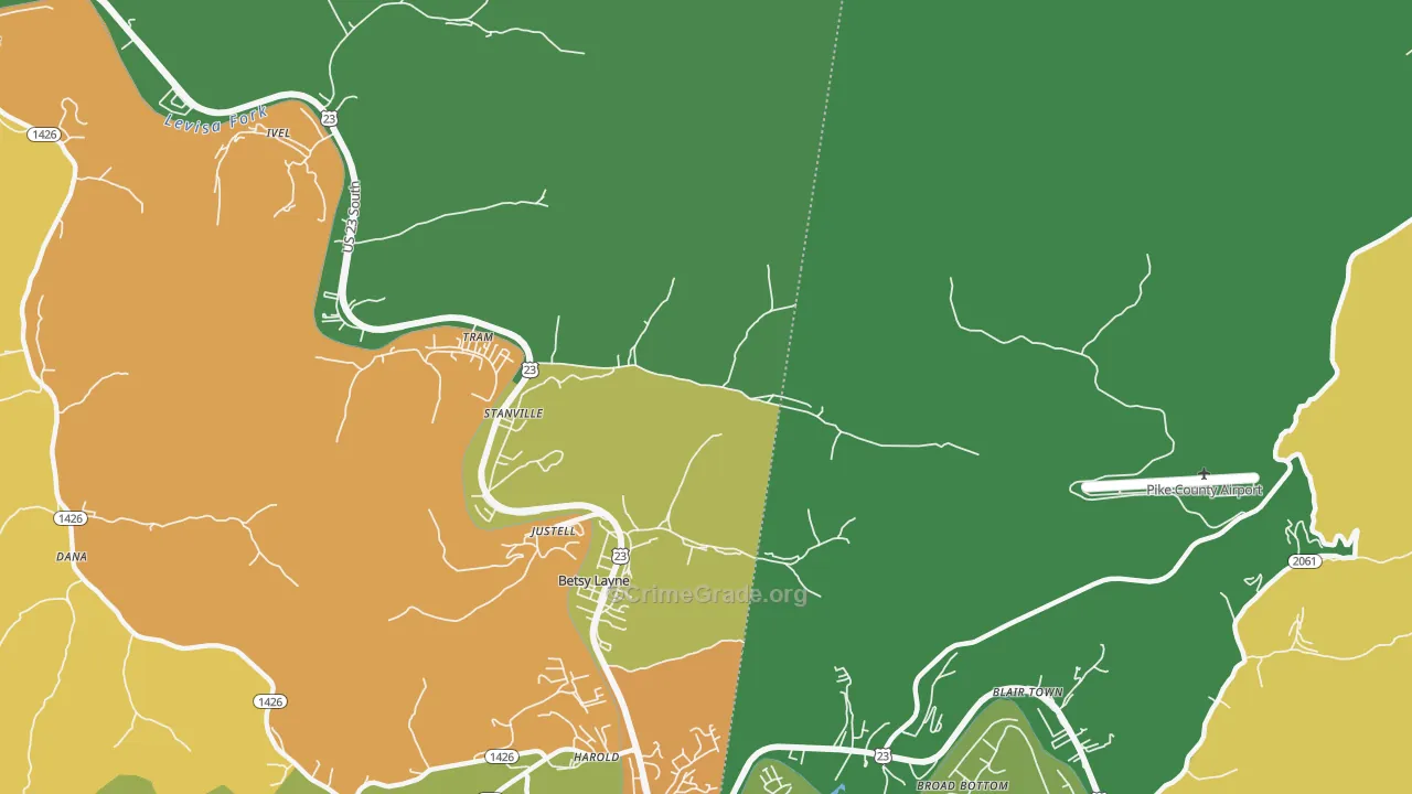 Stanville, KY Map of Assault Rates
