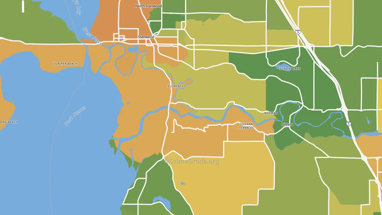 Stanwood, WA Map of Assault Rates