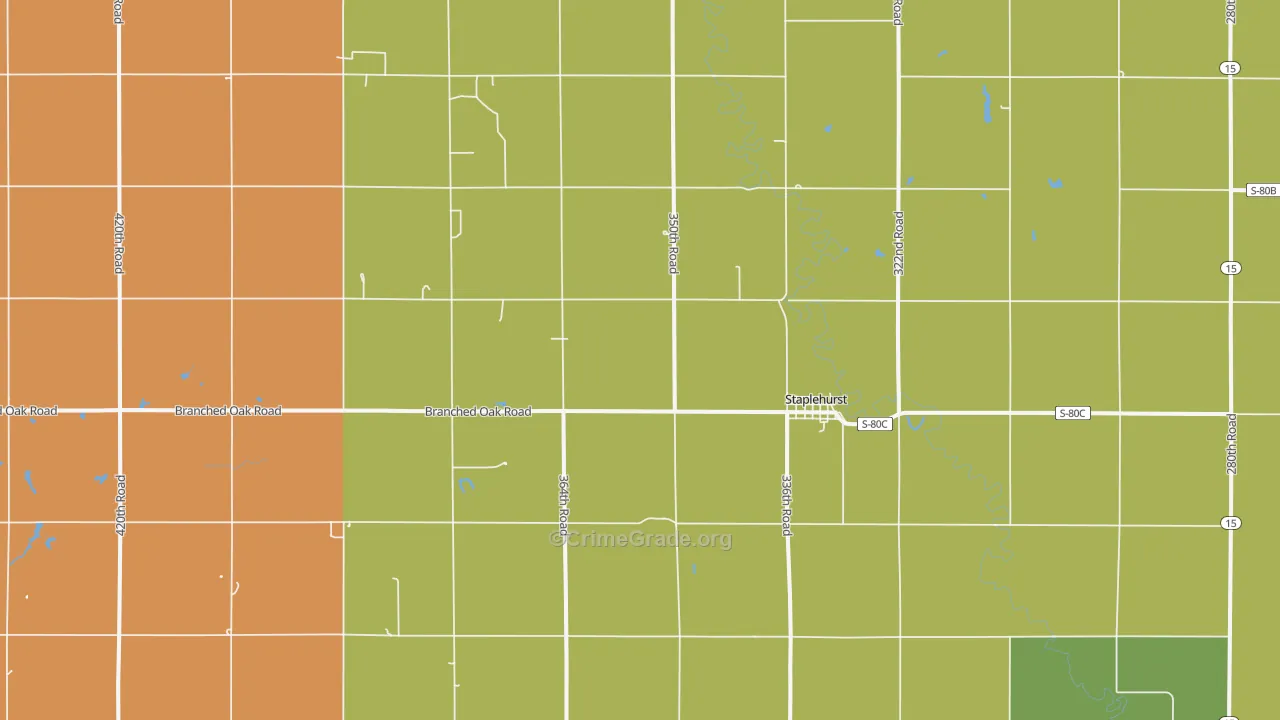 Staplehurst, NE Map of Assault Rates