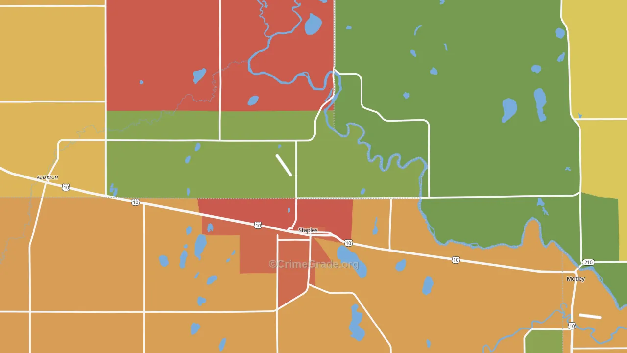 Staples, MN Map of Assault Rates