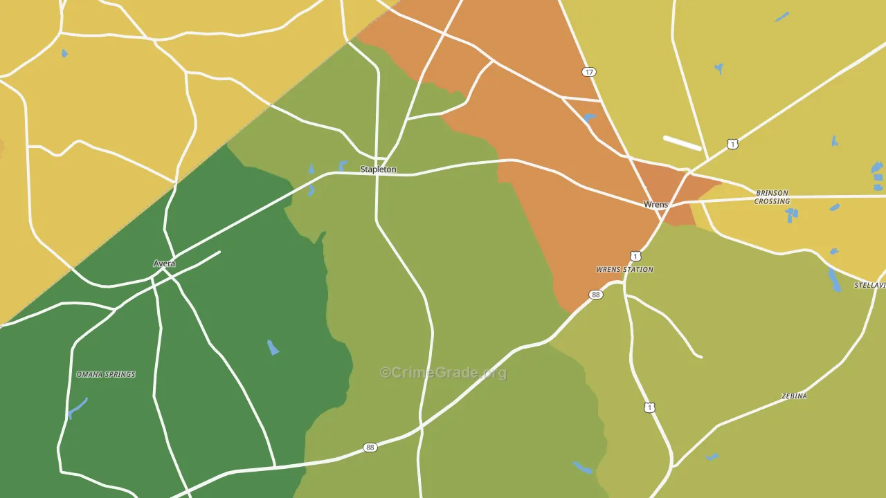 Stapleton, GA Map of Assault Rates