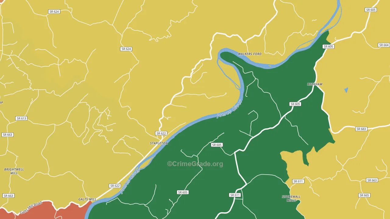 Stapleton, VA Map of Assault Rates