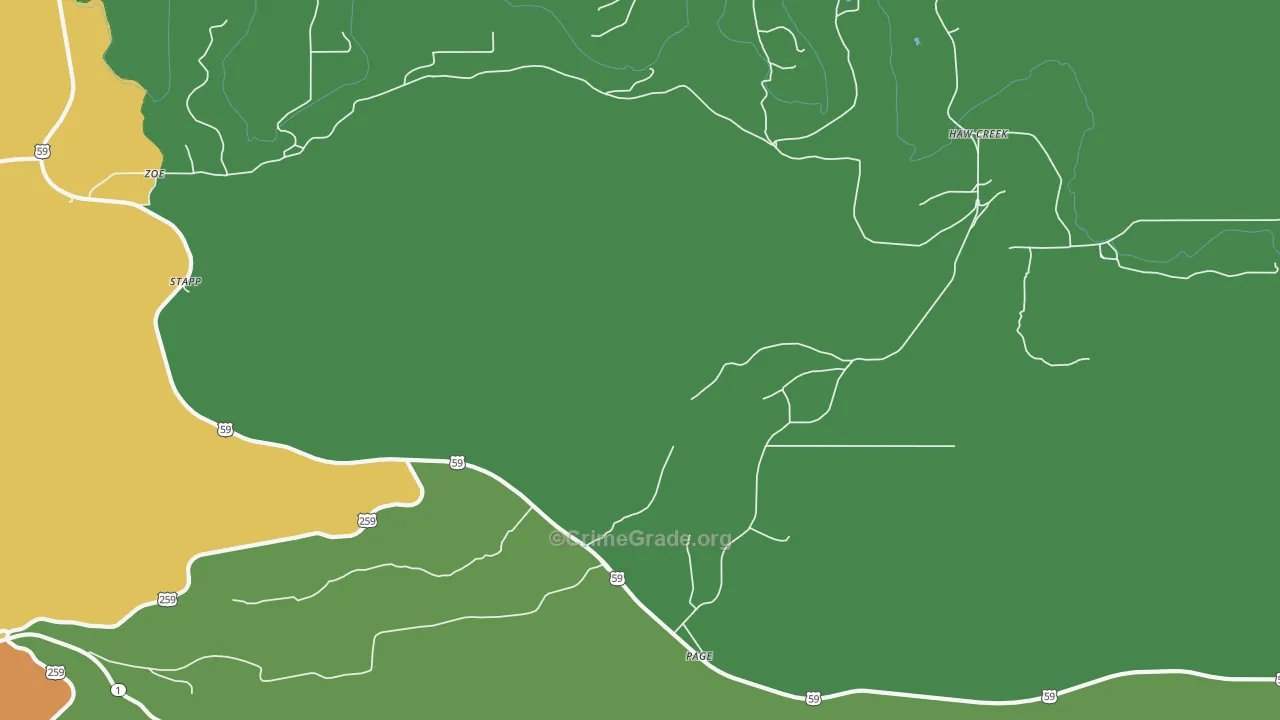 Stapp, OK Map of Assault Rates