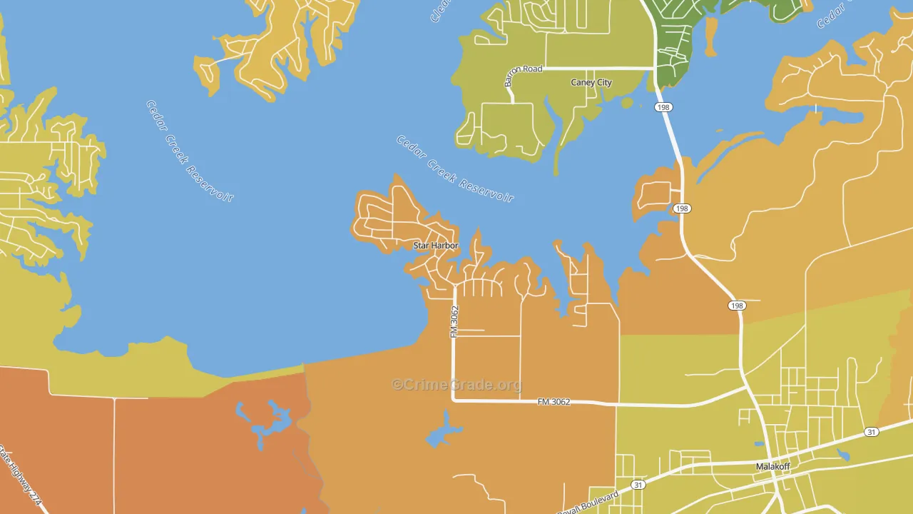 Star Harbor, TX Map of Assault Rates