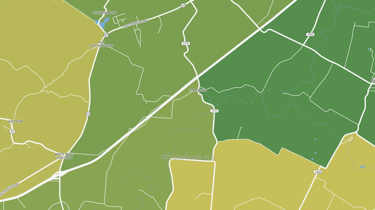 Star Mills, KY Map of Assault Rates