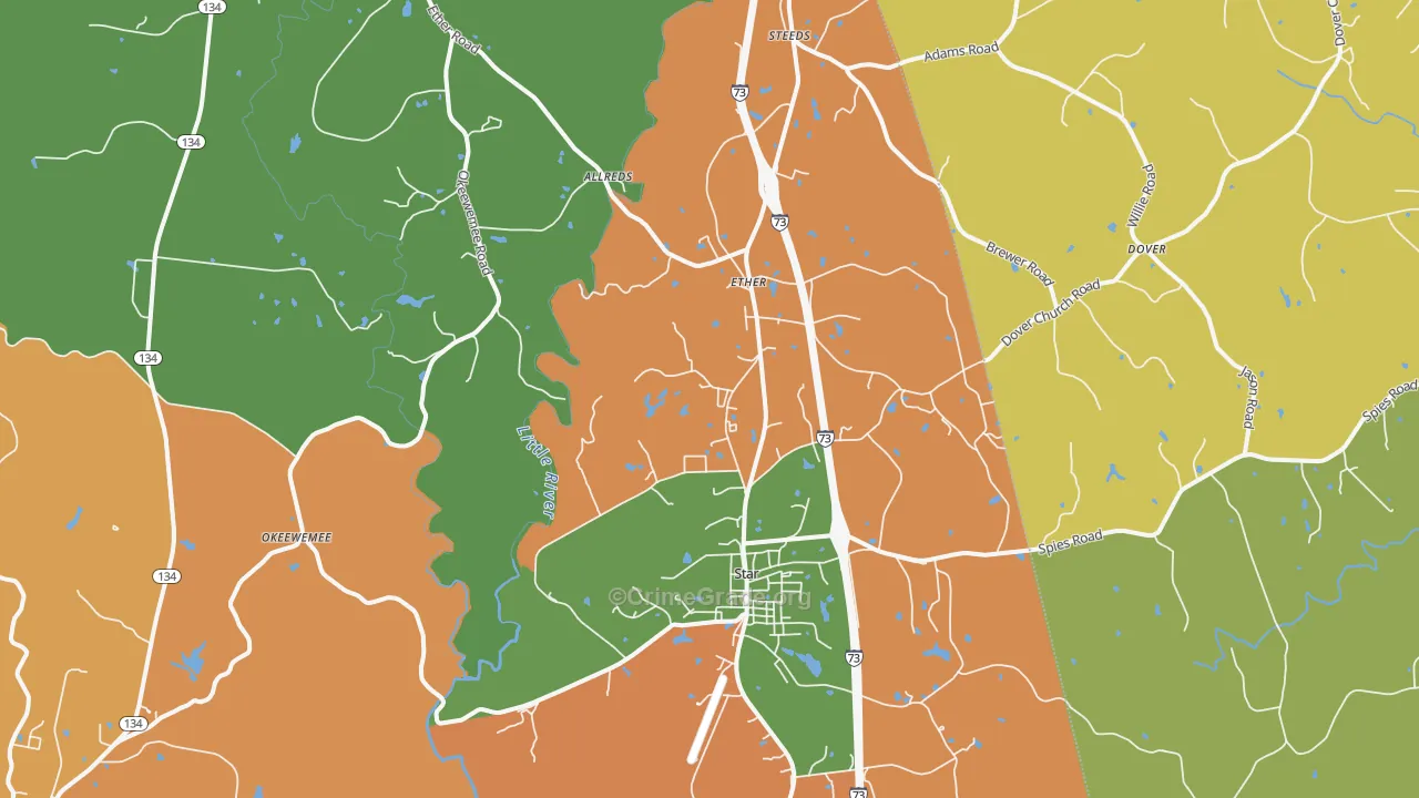 Star, NC Map of Assault Rates