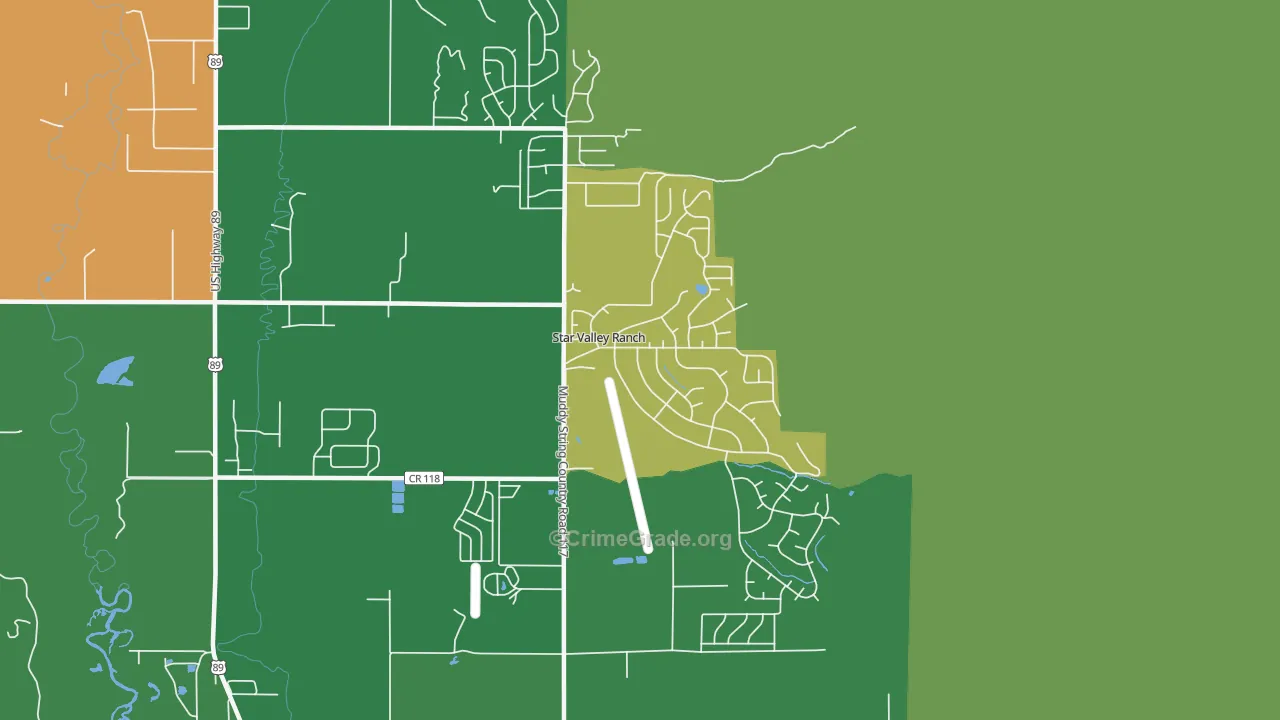 Star Valley Ranch, WY Map of Assault Rates