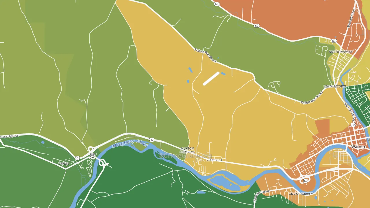 Starbrick, PA Map of Assault Rates