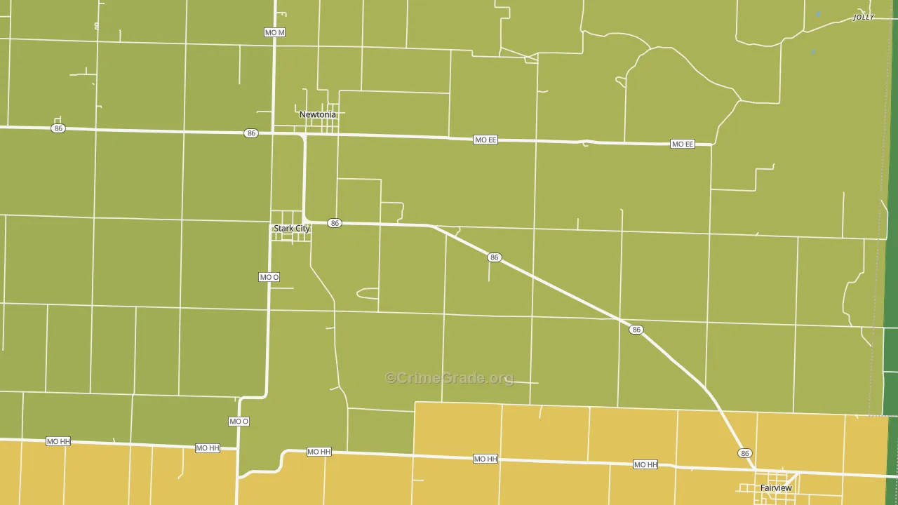 Stark City, MO Map of Assault Rates