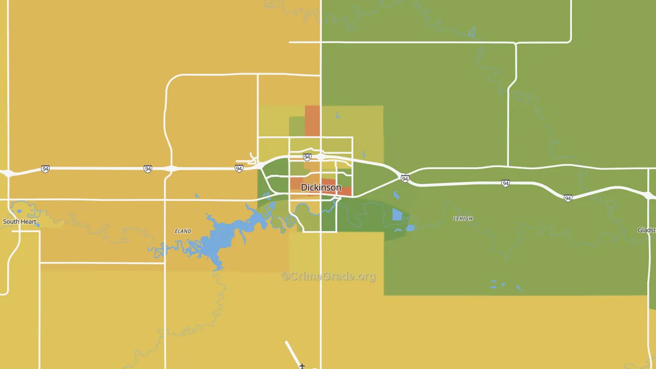 Stark County, ND Map of Assault Rates